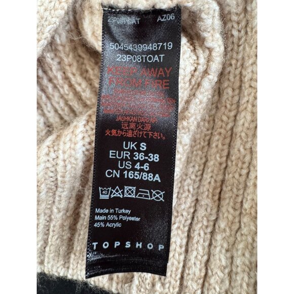 TOPSHOP Oatmeal Beige Oversize Open Front Long Maxi Cardigan Womens Size 4-6 - Picture 7 of 7